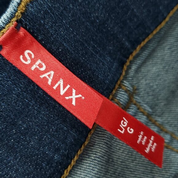 SPANX Pull-On Flare Jeans L Midnight Shade Blue - Picture 5 of 14